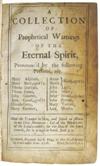 PROPHECIES.  A Collection of Prophetical Warnings of the Eternal Spirit.  1708 + A View of Human Nature.  1750